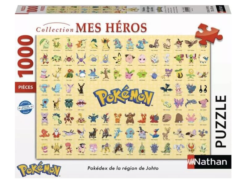 Puzzles adultes 1000 pieces - pokemon - pokedex de la region de johto 020462 - Conforama A