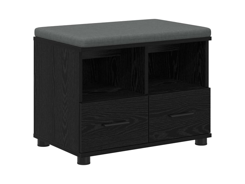  Banc d'entrée, banc interieur chêne noir 60x38x46 cm  - Conforama A
