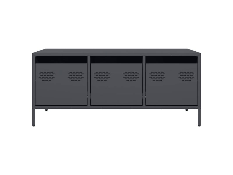  Table basse | table d'appoint salon anthracite 101,5x50x43,5 cm acier laminé à froid  - Conforama D