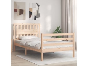 Lit adulte, lit simple, cadre de lit sans matelas 100x200cm bois massif cf10524