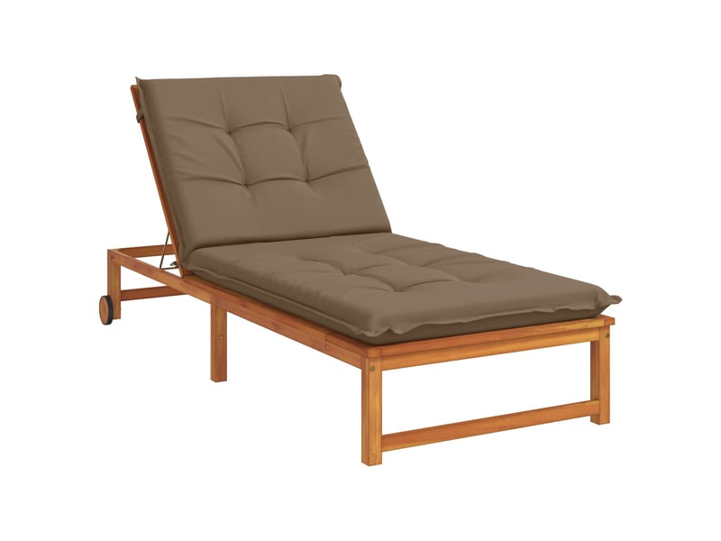  Coussin de transat, coussin pour bain de soleil gemert 100 % polyester taupe 190 x 80 x 9 cm cf56206  - Conforama C