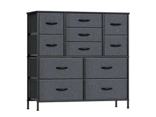 Chiffonnier 11 tiroir(s)    <strong>GENERIC HOME</strong> <strong></strong> coloris gris largeur 30 cm hauteur 97 cm