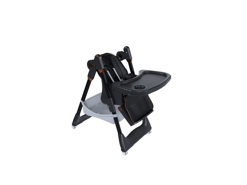 Chaise haute bébé - plastique - noir 53x76x95cm - Conforama R