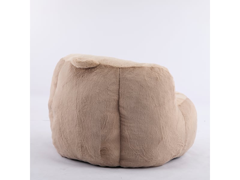  Fauteuil poire géant pour salon en fausse fourrure douce, canapé lounge rembourré de mousse, marron camel, sans montage  - Conforama D