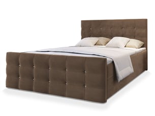 Lit avec rangement 180x200 cm <strong>MASSENO</strong> <strong></strong> coloris marron