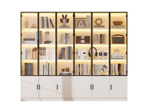 Buffet de cuisine 240x32x200 cm à 12 portes avec led blanc
