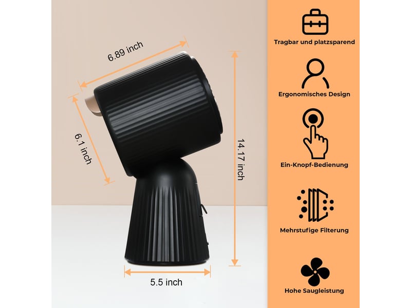 Mini hotte aspirante à recyclage 180 m³h, hotte de table portable à 3 vitesses, filtre à charbon actif, classe énergétique a+ - Conforama C