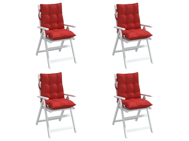  Lot de 4 coussins d'extérieur, coussins de chaise rouge 100 x 50 x 7 cm cf56419  - Conforama D
