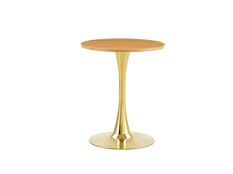  Table à manger ronde,60x60x72 cm,mdf,effet bois et métal doré  - Conforama D