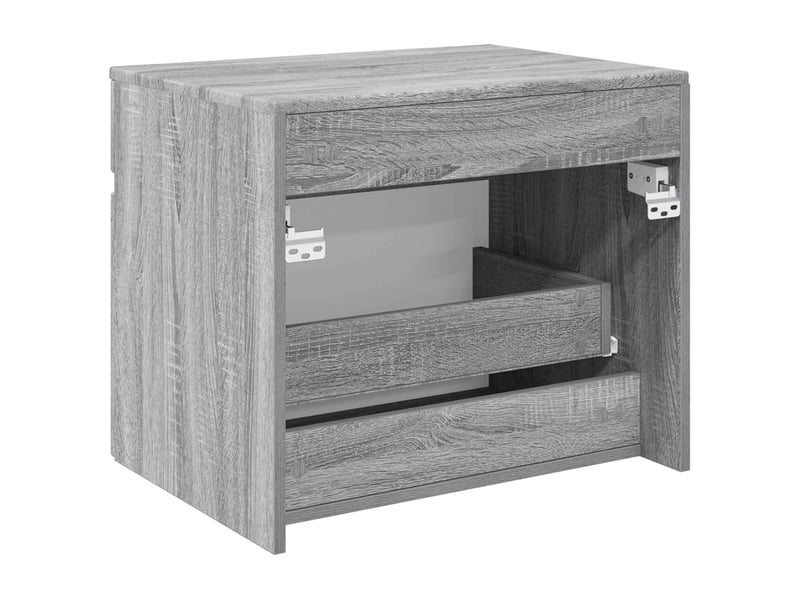  Cabinet salle de bain mural, meuble de rangement sonoma gris 59x44.5x50 cm  - Conforama D