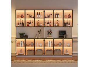 Vitrine coloris blanc 12 étagère(s) <strong>FLORAGRACE</strong> <strong></strong> - 240 cmx200 cm