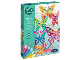 Mobile vitrail - papillons - art et creations