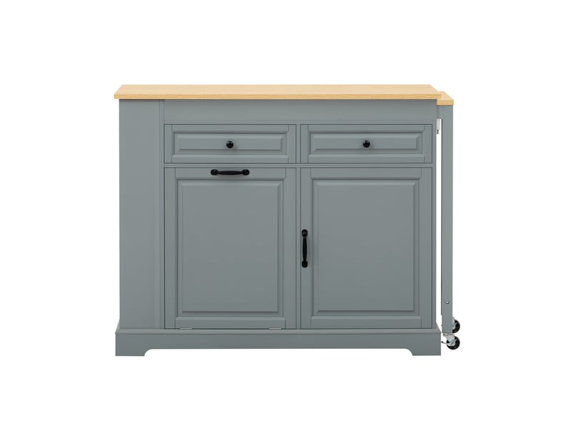  Îlot de cuisine mobile,112-180x45x92 cm,avec rangement,mdf,gris  - Conforama A