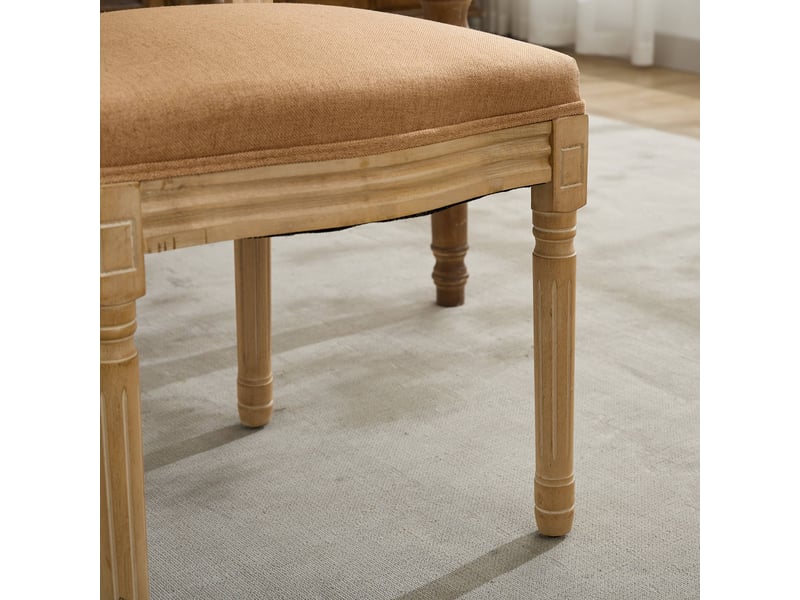  Lot de 2 chaises de salle à manger en lin et rotin tan W3223P520423 - Conforama D