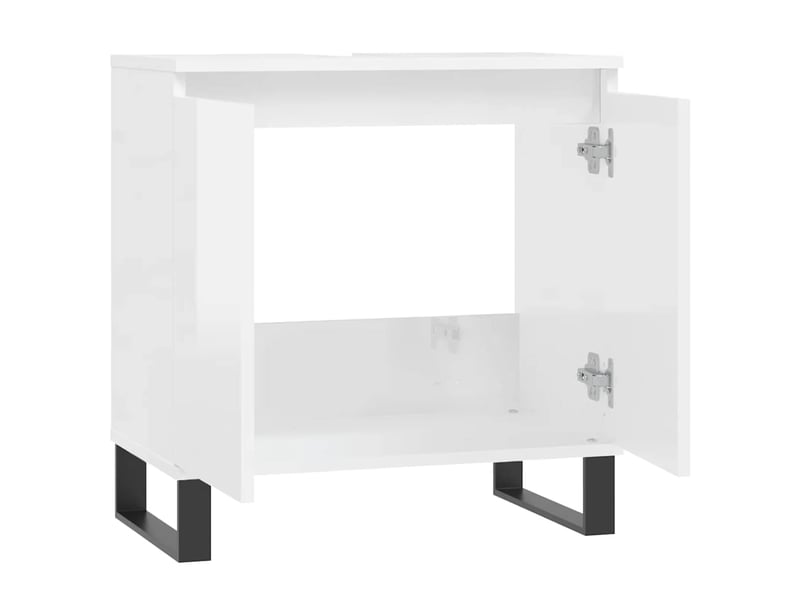  Amoire de salle de bain blanc brillant 58x33x60cm bois d'ingénierie shl1913  - Conforama E