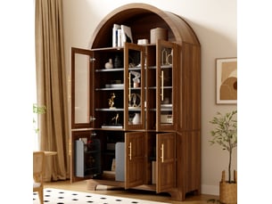 Vitrine coloris bois foncé <strong>MODENUIT </strong> <strong></strong> - 110 cmx185 cm