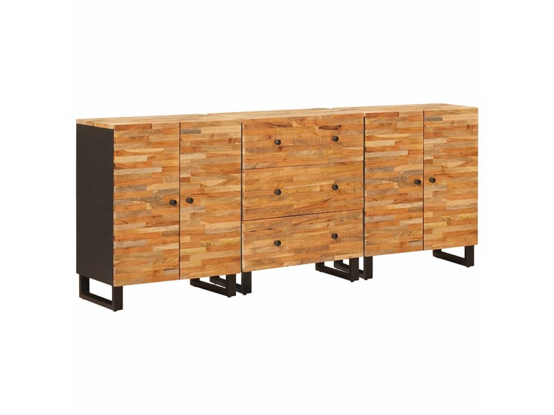  Buffet - bahut - meuble de rangement 3 pc 60 x 33 x 75 cm bois de mangue massif marron  - Conforama B