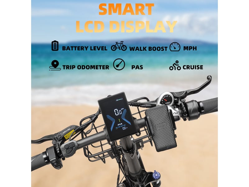  Vélo électrique pliable fat bike keteles kf9, 20 x 4.0, 48v 35ah, noir  - Conforama E