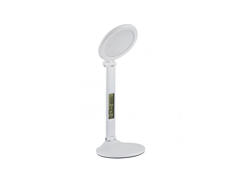  Fabrilamp hope lampe de bureau led blanche 7 w 525 lm, écran date heure température, tactile et pliable 179371001 - Conforama A