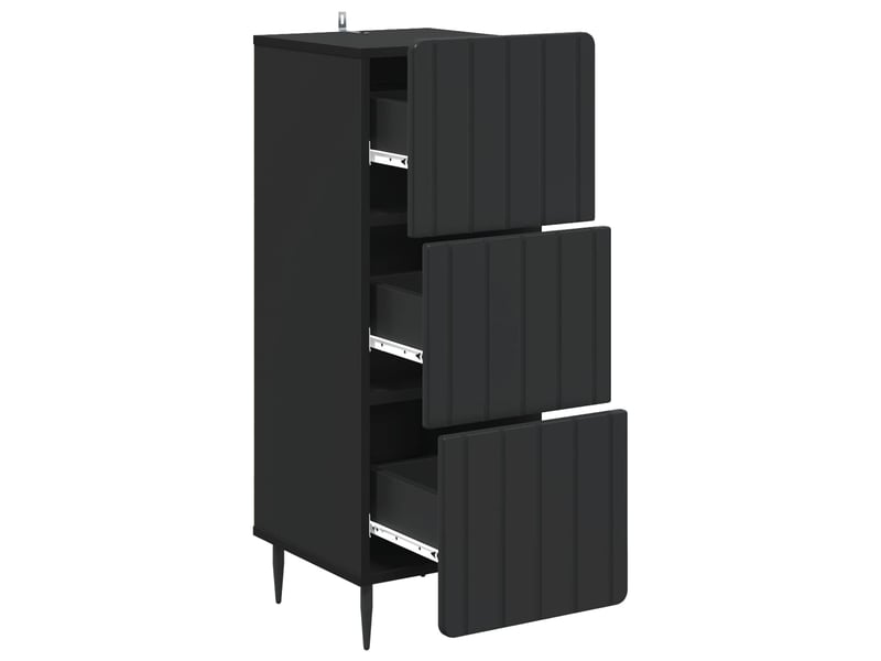  Armoire de rangement bureau, armoire à tiroirs 33 x 34.5 x 92 cm bois d'ingénierie noir  - Conforama E