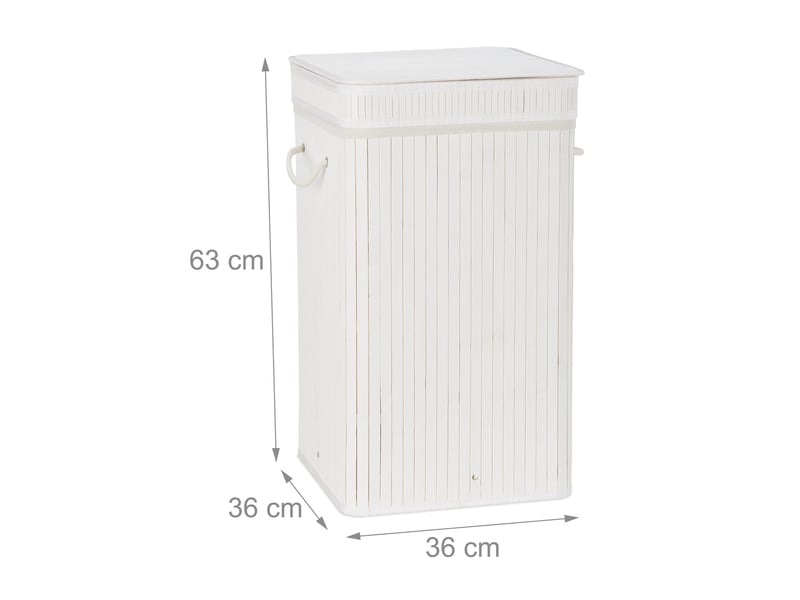  Corbeille à linge pliable design naturel salle de bain 70 x 70 x 70 cm en bambou beige 13_0006484  - Conforama B