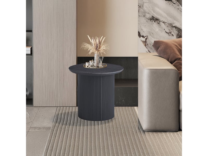  Table basse ronde couleur marron foncé d50 cm  - Conforama B