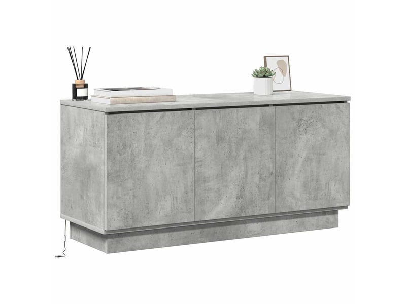  Meuble tv - banc tv - meuble de rangement 100 x 38 x 49 cm gris béton bois d'ingénierie  - Conforama C