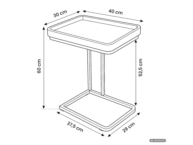  Table d'appoint hyggo coloris bois naturel 40 cm rectangulaire pieds noirs style industriel 40x30x60 cm HYGGO - Conforama C