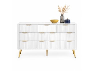 Commode 7 tiroir(s)    VLIVRA  coloris blanc largeur 145 cm