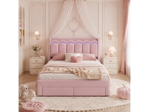 Lit simple 140x200 cm <strong></strong>  <strong>evarich</strong> coloris rose