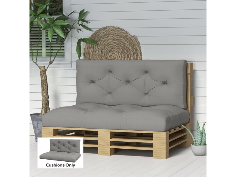  Coussin d'assise capitonné, 120 x 80 x 12 cm, gris  - Conforama D