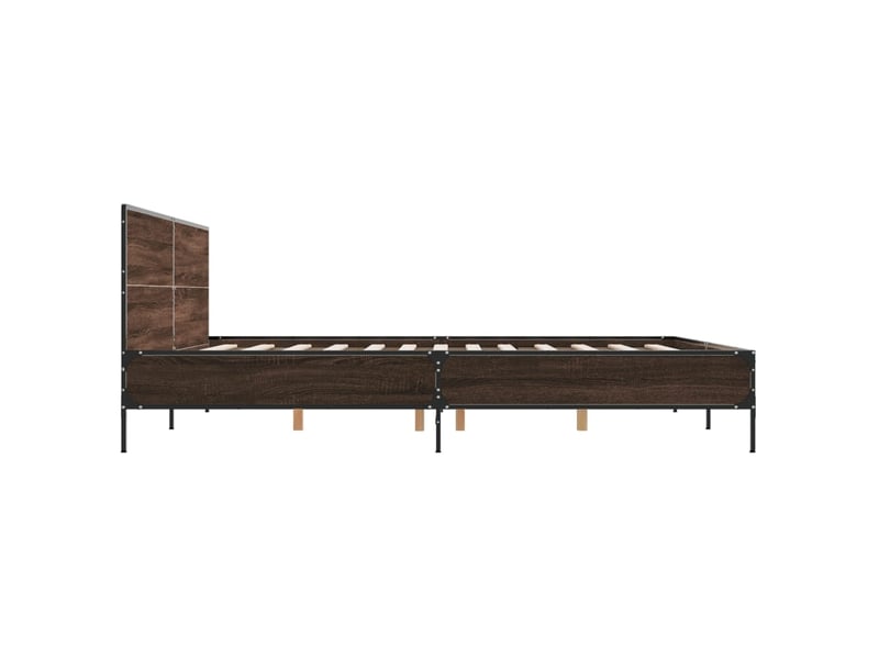  Lit double- lit adulte -  cadre de lit sans matelas chêne marron 200x200 cm  - Conforama D