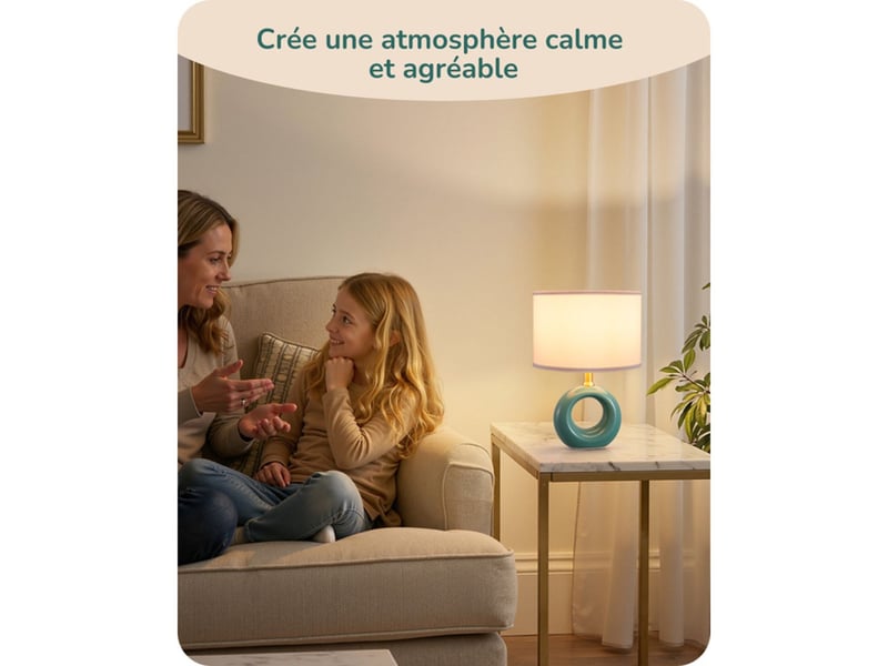  Lampe de table moderne en ceramique bleue 2700k e14 avec abat-jour cylindrique tissu 370618_AACWC38108_6_DROPFR - Conforama E