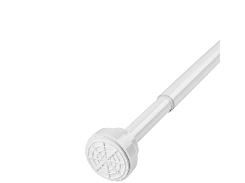  Tringle à rideau de douche télescopique rétractable en acier inoxydable, 55-85 cm du mur, blanche  - Conforama A