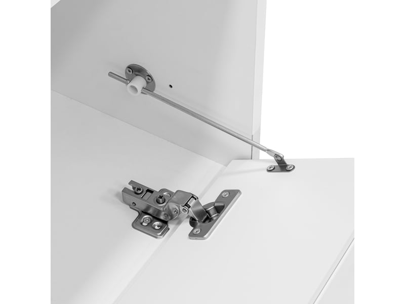  Meuble tv blanc 170 cm 4 portes design vague - rangement moderne salon 60 kg  - Conforama E