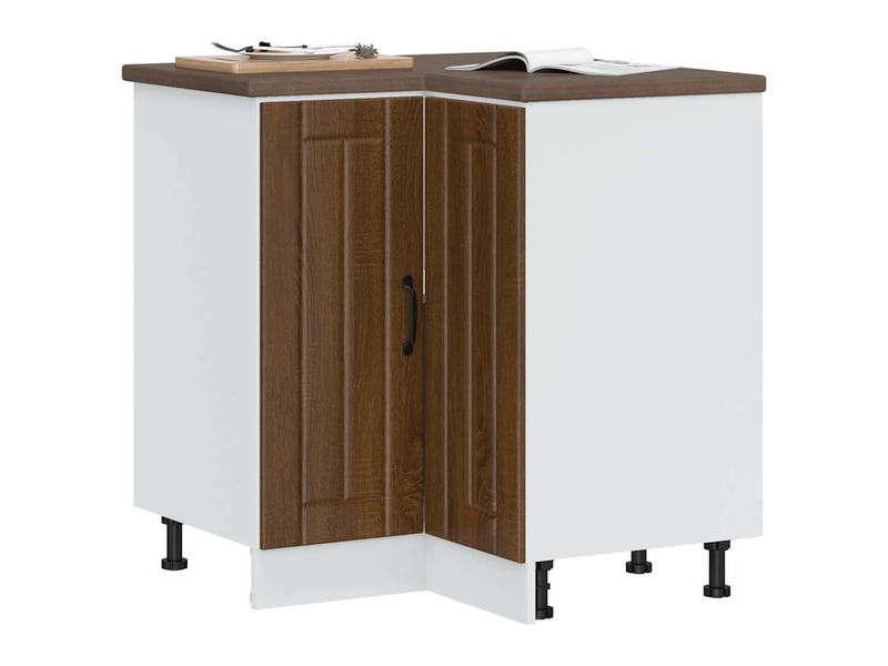  Armoire d'angle de cuisine lucca chêne marron bois d'ingénierie  - Conforama B