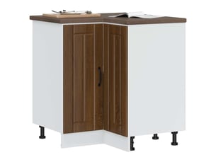 Armoire d'angle de cuisine lucca chêne marron bois d'ingénierie