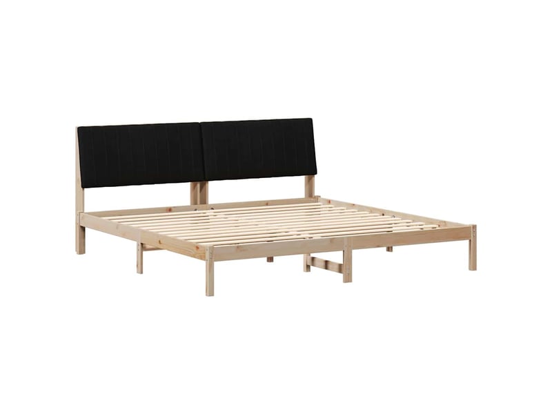  Lit double- lit adulte -  cadre de lit avec tête de lit marron 200 x 200 cm pin massif  - Conforama A
