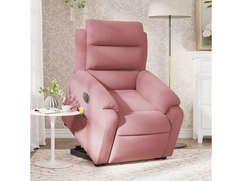  Vidaxl fauteuil inclinable de massage électrique rose velours  - Conforama B