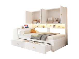 Lit simple 90x200 cm <strong>WISHDOR</strong>  <strong></strong> coloris blanc