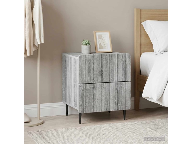  Table de chevet - cabinet de chevet - table de nuit 2 pièces sonoma gris 43 x 34,5 x 49,5 cm  - Conforama C