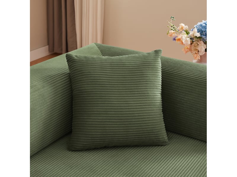 Canapé convertible 3 places 204x97x65 cm en mousse et velours côtelé vert chicfurn - Conforama E