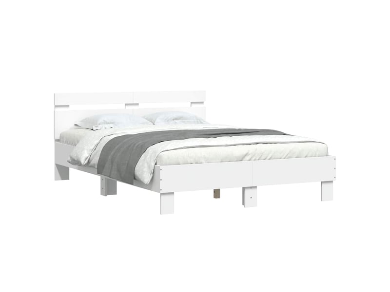  Lit double- lit adulte -  cadre de lit sans matelas blanc 120x190 cm  - Conforama C