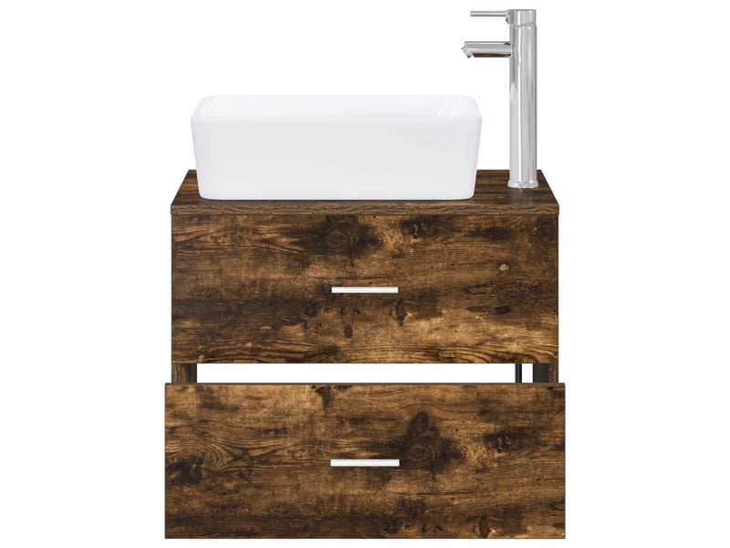 Ensemble de mobilier de salle de bain chêne fumé cf64640 - Conforama C