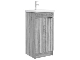 Meuble salle de bain avec évier, meuble de rangement sonoma gris shl8619