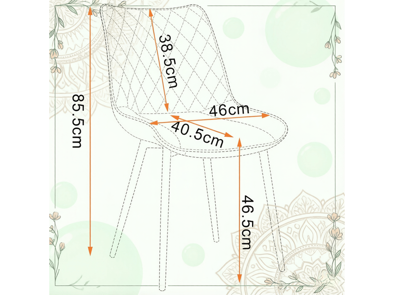  Chaises de salle à manger lot de 2 46,5×40,5×85,5cm ergonomiques polyuréthane (pu) métal anthracite  - Conforama C