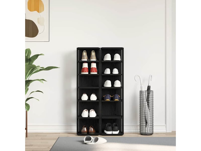  Meubles à chaussures 2 pcs chêne noir 25x27x102 cm bois d'ingénierie  - Conforama C