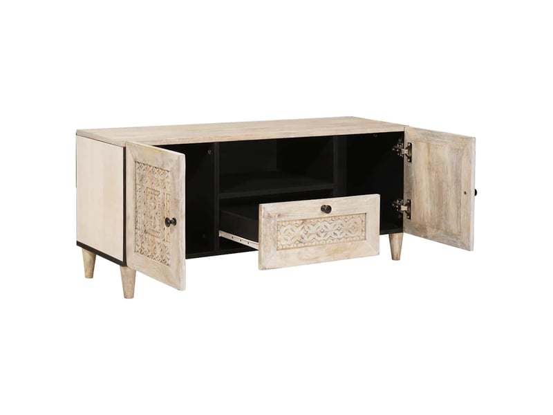  Meuble tv - unites tv avec tiroir blanc 105 x 33 x 46 cm bois d'ingénierie  - Conforama A