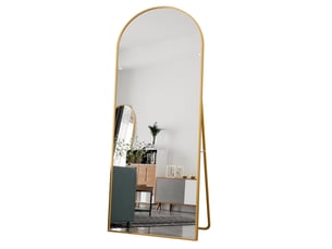 Miroir sur pied 180x80 cm,grand miroir pleine longueur,miroir mural arqué moderne ,cadre en aluminium,verre trempé hd,doré