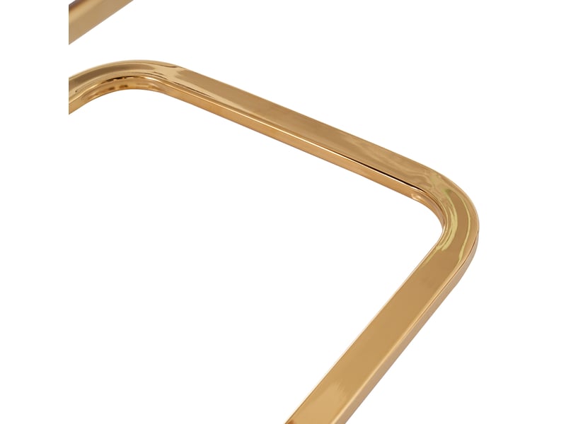  Lot de 6 chaises de salle à manger 42 x 52 x 88 cm – beige – dossier losangé et piètement métal doré  - Conforama E